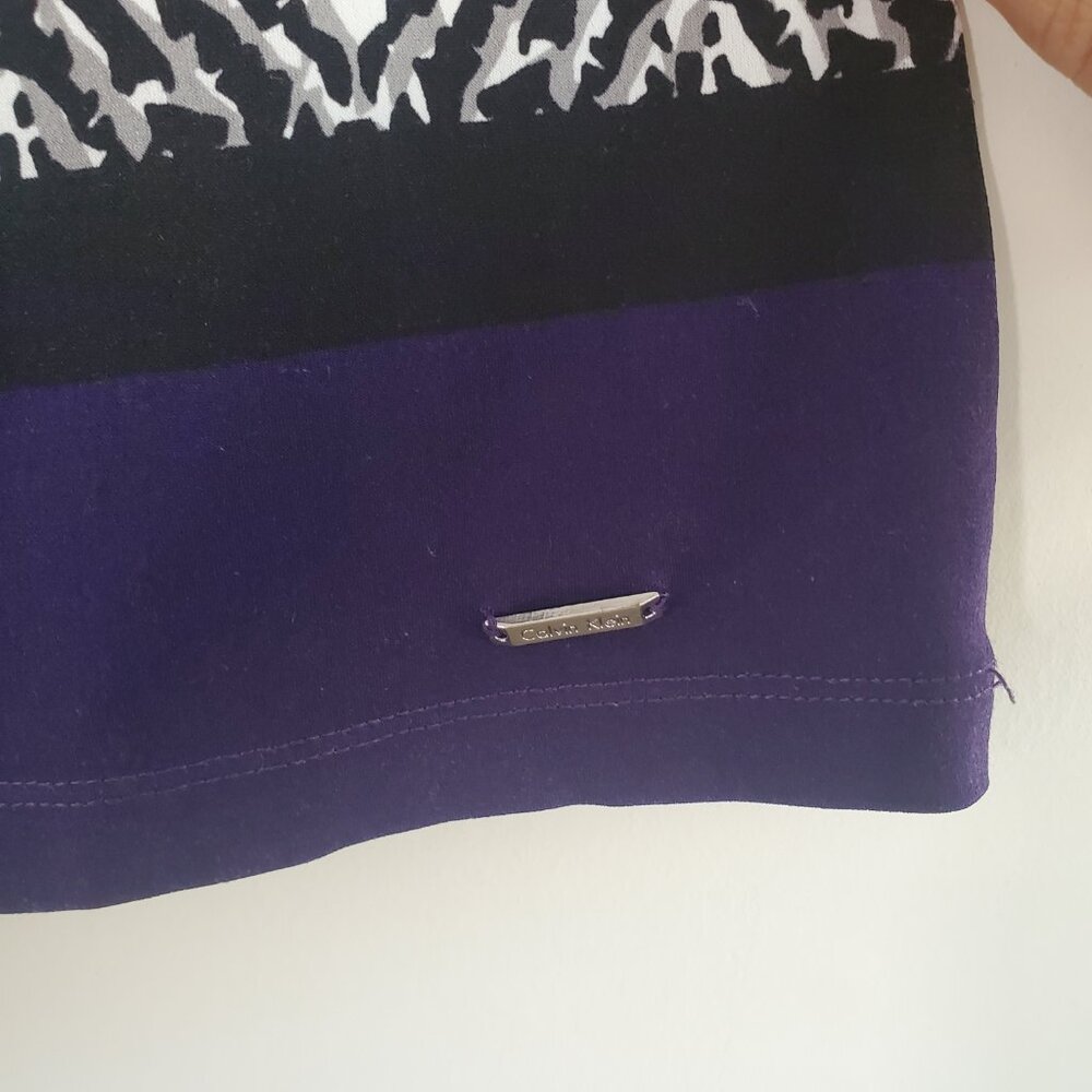 Calvin Klein Women's Printed Top Large Sleeveless Cowl Neck Business Casual Work - Picture 4 of 10
